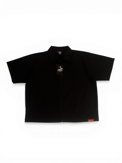 BLACK ZIP-UP SHIRT(Imperfect Release)