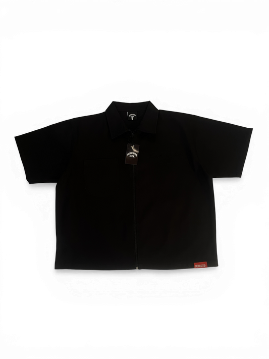 BLACK ZIP-UP SHIRT(Imperfect Release)