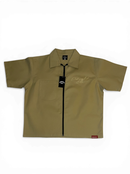 KHAKI ZIP-UP SHIRT( Imperfect Release)